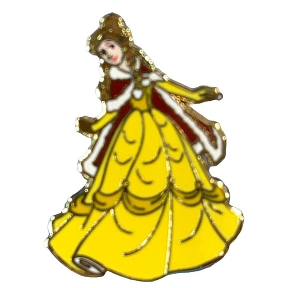 Disneyland Paris Belle Trading Pi Joyeux Noel Christmas Princess Badge Lapel Pin - Picture 1 of 5